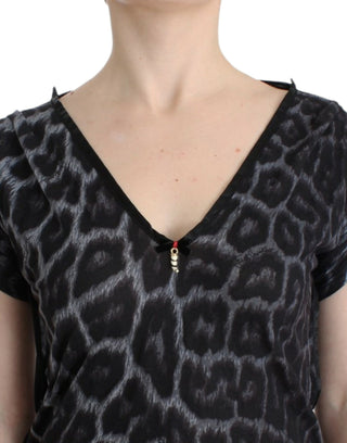 Sultry Leopard V-neck Modal Top