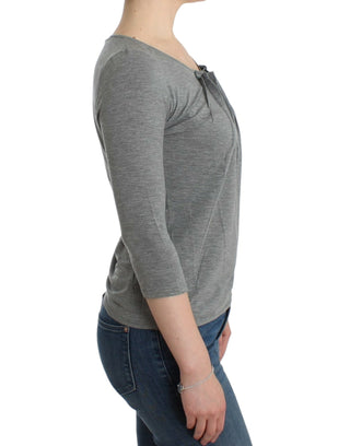 Elegant Gray Cashmere-blend Jumper