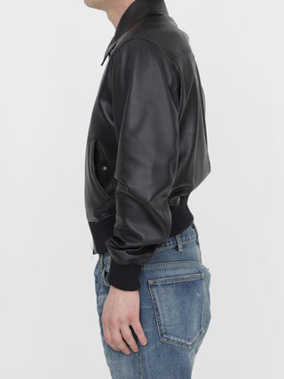 Leather Bomber Jacket