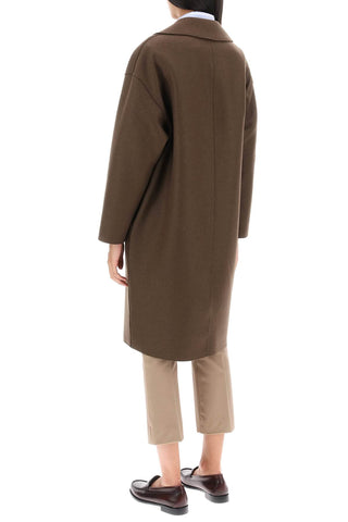 Cocoon Coat In Pressed Wool