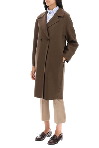 Cocoon Coat In Pressed Wool