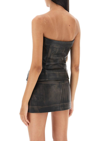 Leather Biker Corset Top