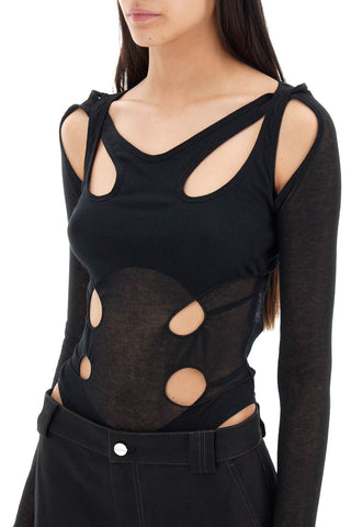 Long-sleeved Bodysuit With Cut-outs