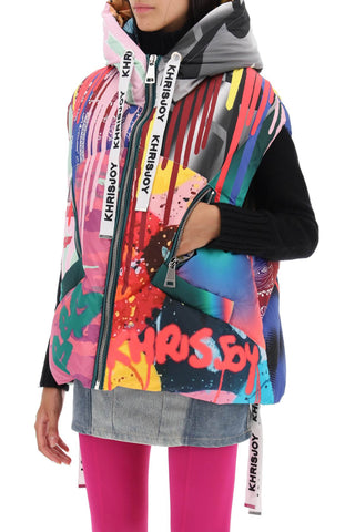 Graffiti Print Iconic Down Vest