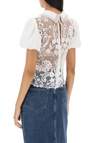Floral-lace Top With Appliques