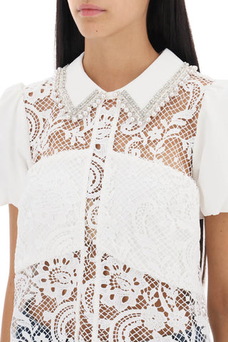 Floral-lace Top With Appliques