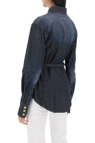 Belted Denim Shirt