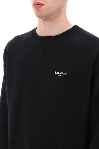 Crew-neck Sweatshirt With Flocked Logo