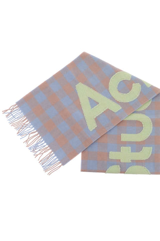 Checked Scarf With Logo Pattern