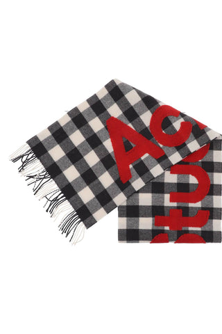 Checked Scarf With Logo Pattern