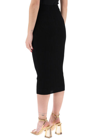 Knitted Midi Skirt With Embossed