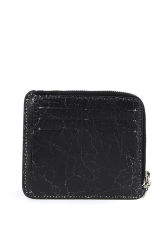 Cracked Leather Wallet With Distressed