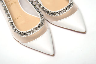 Bianco White Silver Flat Point Toe Shoe