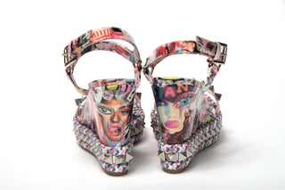 Multicolor Pyraclou 110 Patent High Heel Wedge