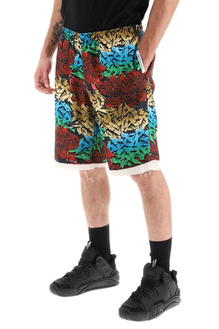 All-over Graffiti Print Shorts