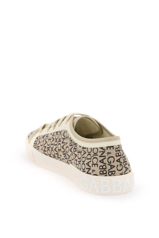 Portofino Vintage Printed Canvas Sneakers