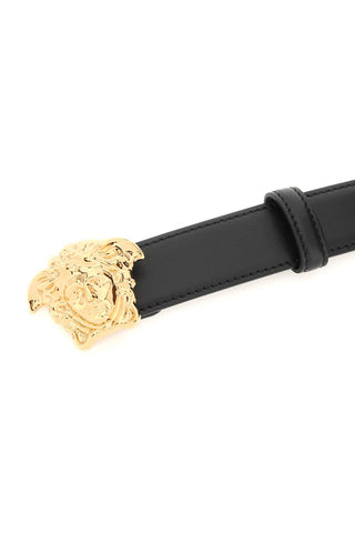 Medusa Buckle Leather Belt