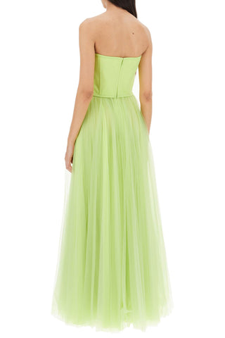 Long Bustier Dress With Shaped Neckline