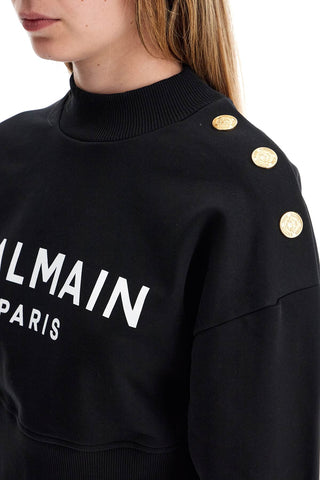 Cropped Sweatshirt With Buttons