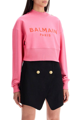 Cropped Sweatshirt With Buttons