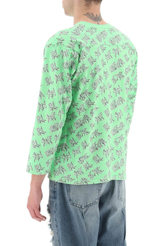 Waffle' Long Sleeved T-shirt With All-over Print