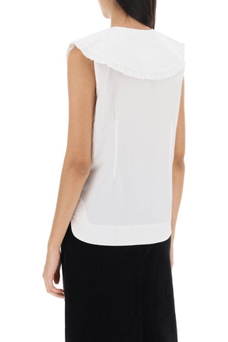 Sleeveless Shirt With Maxi Collar