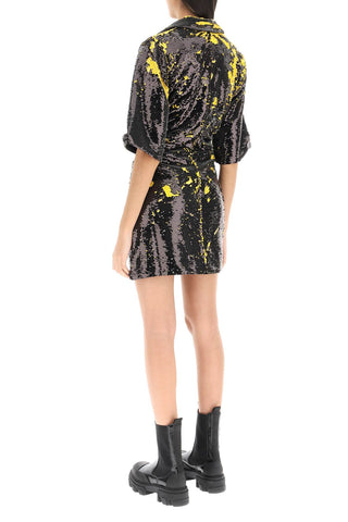 Bicolor Mini Sequined Dress