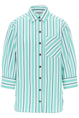 Oversized Striped Poplin Shirt