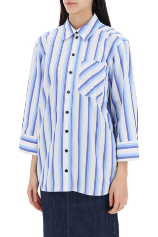 Oversized Striped Poplin Shirt