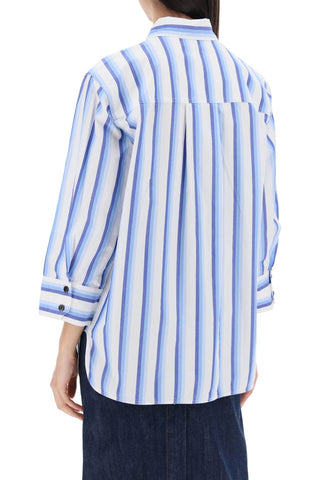 Oversized Striped Poplin Shirt