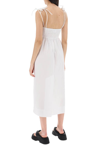 Cotton Poplin Midi Dress In