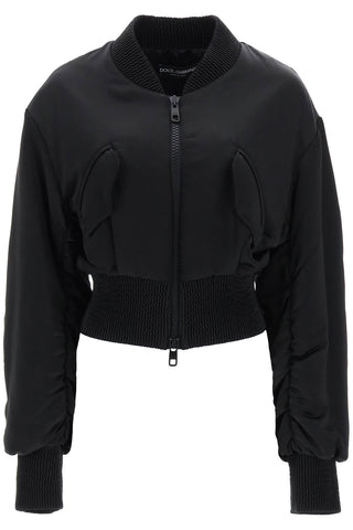 Charmeuse Bomber Jacket With Draped Sleeves