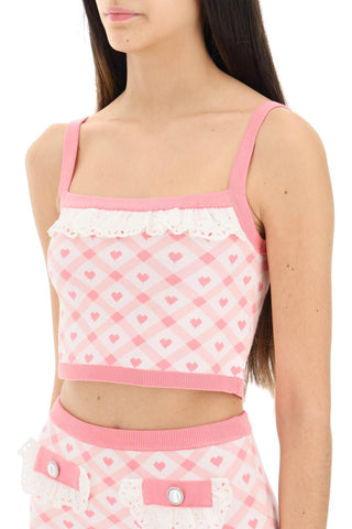 Checked Cropped Top
