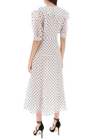 Silk Organza Midi Dress With Polka