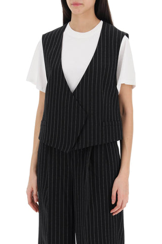 Virgin Wool Pinstripe Waistcoat