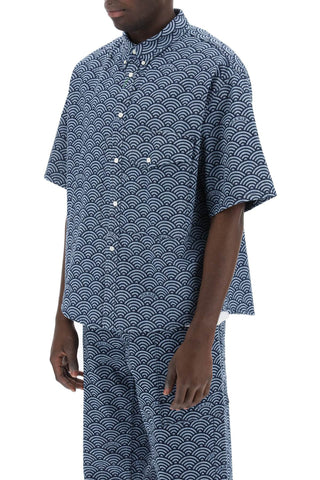 Seigaiha Short-sleeved Denim Shirt