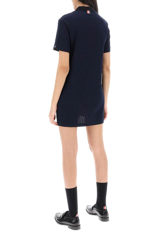 Mini Jacquard Knit Polo Dress In