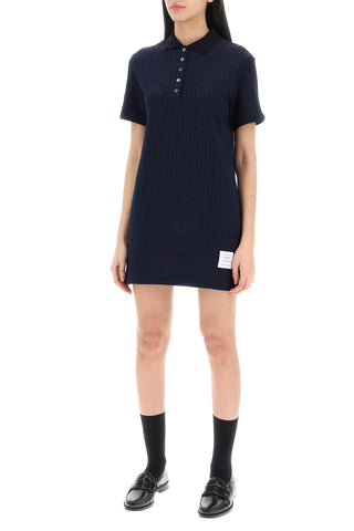 Mini Jacquard Knit Polo Dress In