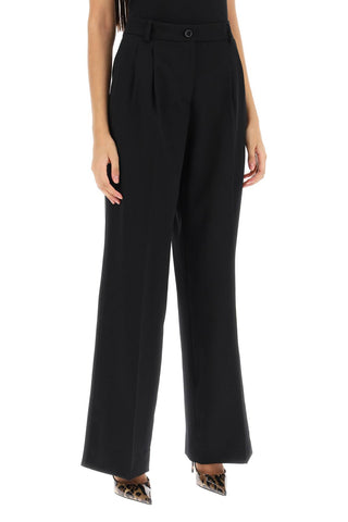 Stretch Wool Wide Leg Trousers