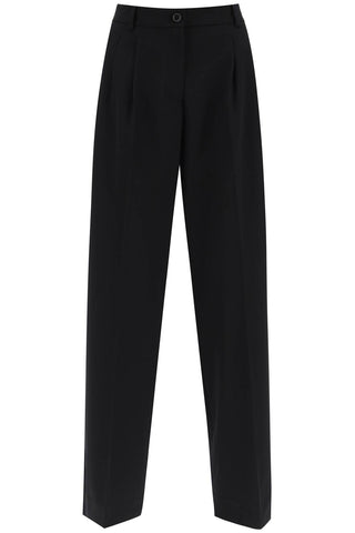 Stretch Wool Wide Leg Trousers