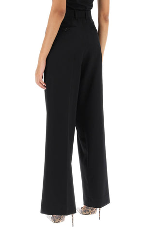 Stretch Wool Wide Leg Trousers