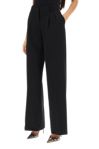 Stretch Wool Wide Leg Trousers