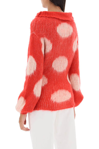 Jacquard-knit Sweater With Polka Dot Motif