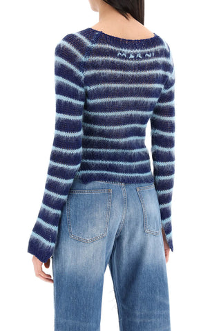 Striped Cotton And Mohair Pullover