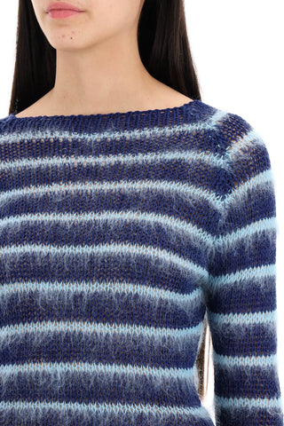 Striped Cotton And Mohair Pullover