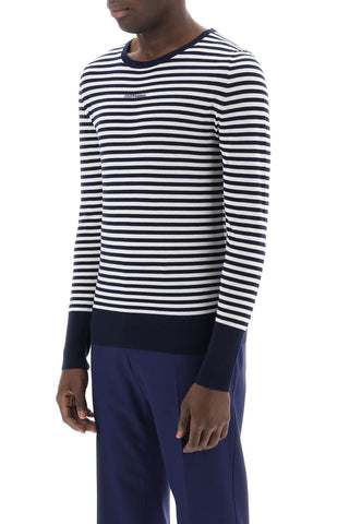 Lightweight Striped Wool Pullover Sweater