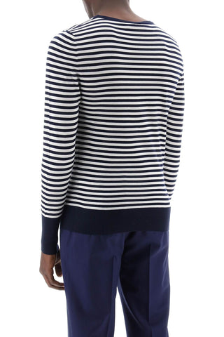 Lightweight Striped Wool Pullover Sweater