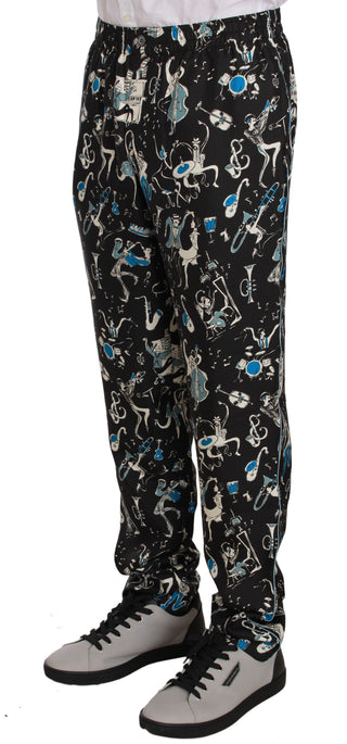 Elegant Silk Lounge Pants With Unique Print