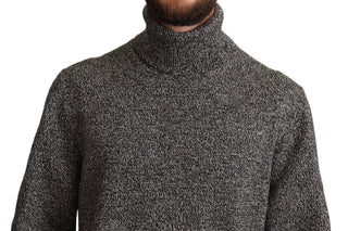 Elegant Gray Cashmere Turtleneck Sweater