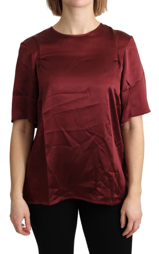 Elegant Silk Bordeaux Blouse